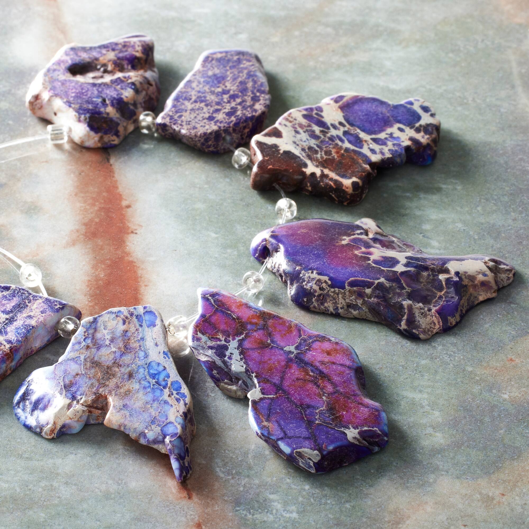 12 Pack: Brown & Purple Jasper Nugget Beads by Bead Landing™